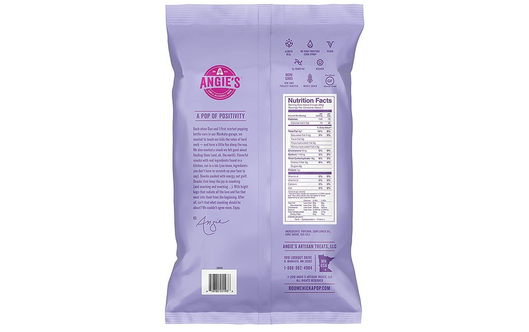 Angle's Boom Chicka Pop Sweet & Salty Kettle Corn   Pack  198 grams